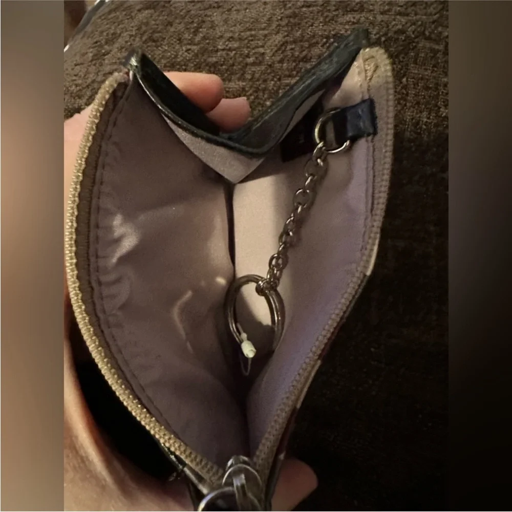 Coach Signature Logo Leather Fabric Coin Purse‎ NWOT